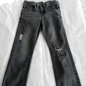 Dark Grey Ripped Denim Jeans by Gap Kids Size 6